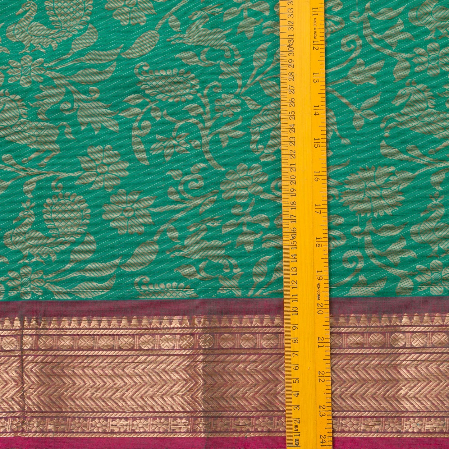 Sea Green And Pink Vanasingaram Kanchi Cotton Saree For Office Wear PV MM KC 642