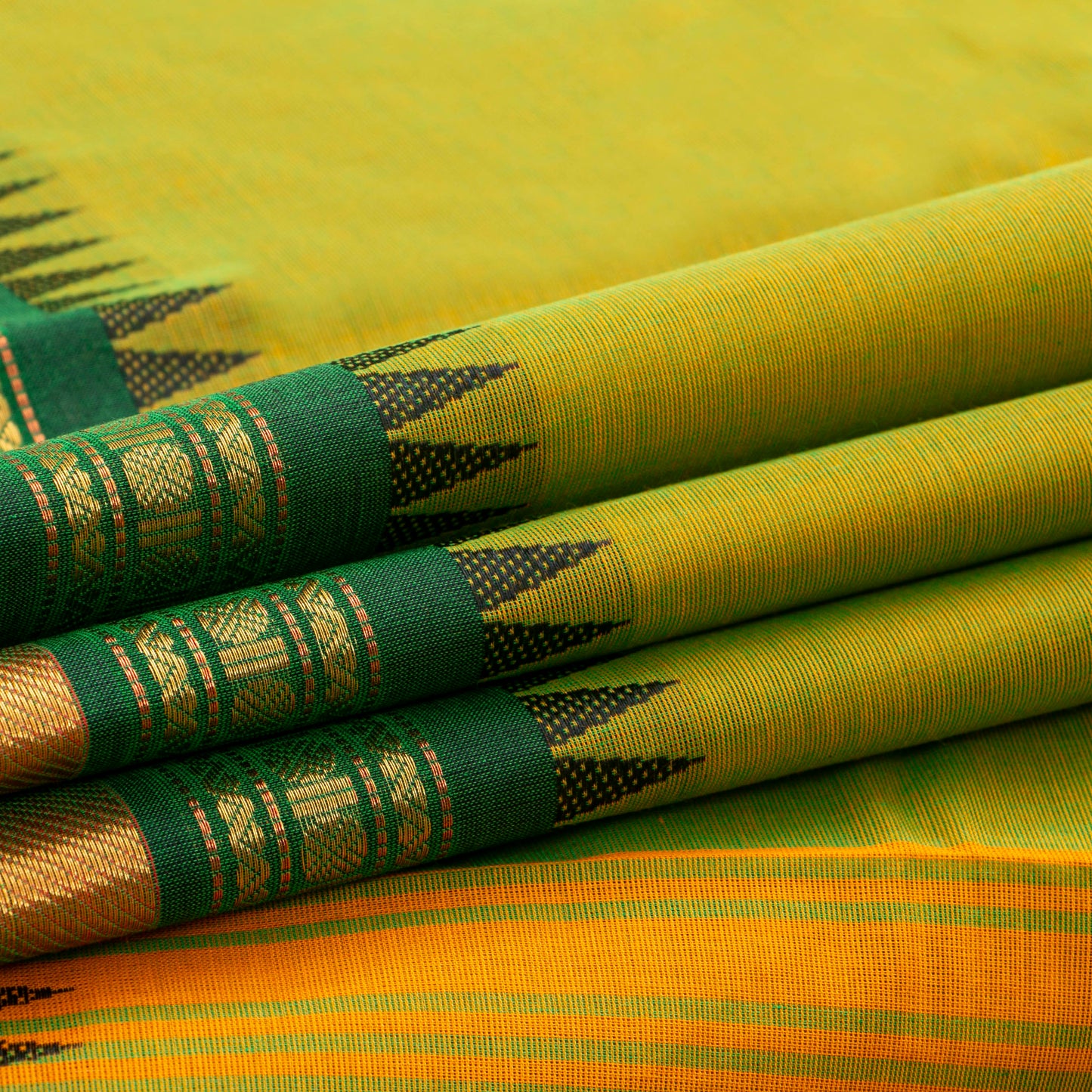 Green Kanchi Cotton Saree For Festive Wear PV MM KC 761