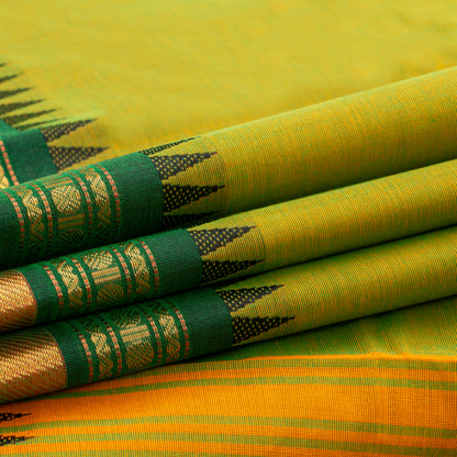Green Kanchi Cotton Saree For Festive Wear PV MM KC 761