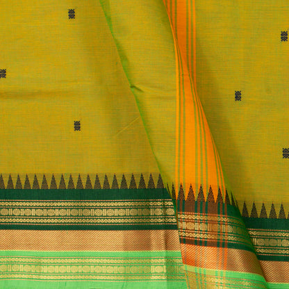 Green Kanchi Cotton Saree For Festive Wear PV MM KC 761