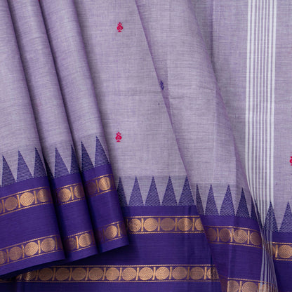 Lavender Kanchi Cotton Saree With Ganga jamuna Border For Office Wear PV MM KC 759