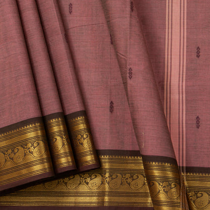 Gheva And Brown Kanchi Cotton Saree For Festive Wear PV MM KC 773