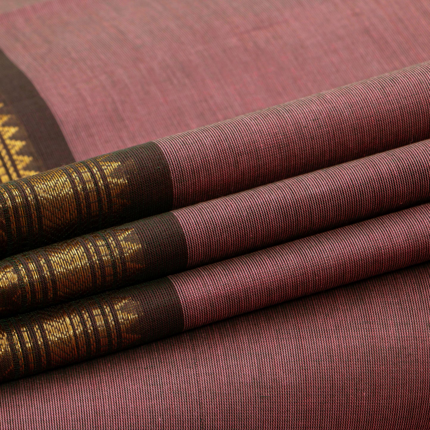 Gheva And Brown Kanchi Cotton Saree For Festive Wear PV MM KC 773