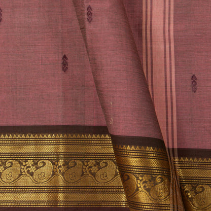 Gheva And Brown Kanchi Cotton Saree For Festive Wear PV MM KC 773