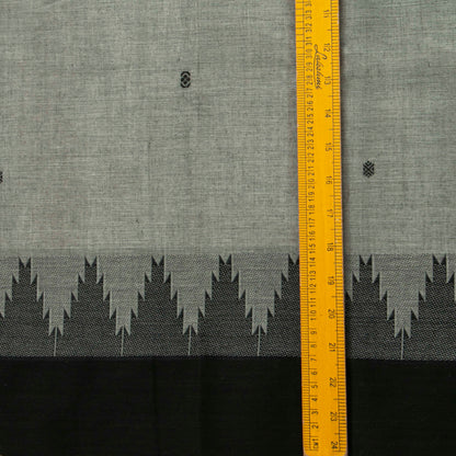 Grey And Black Kanchi Cotton Saree For Festive Wear PV MM KC 812