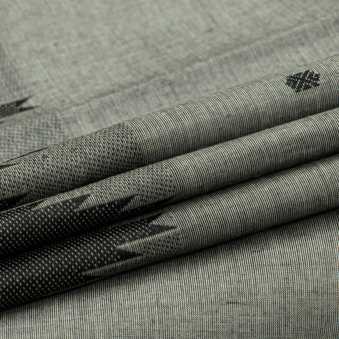 Grey And Black Kanchi Cotton Saree For Festive Wear PV MM KC 812