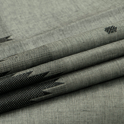 Grey And Black Kanchi Cotton Saree For Festive Wear PV MM KC 812