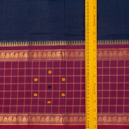 Blue And Pink Kanchi Cotton Saree PV MM KC 654