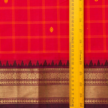 Pink And Wine Kanchi Cotton Saree With Zari Border For Festive Wear PV MM KC 641