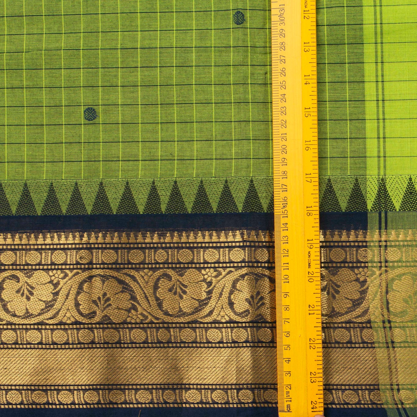 Green And Blue Kanchi Cotton Saree PV MM KC 657