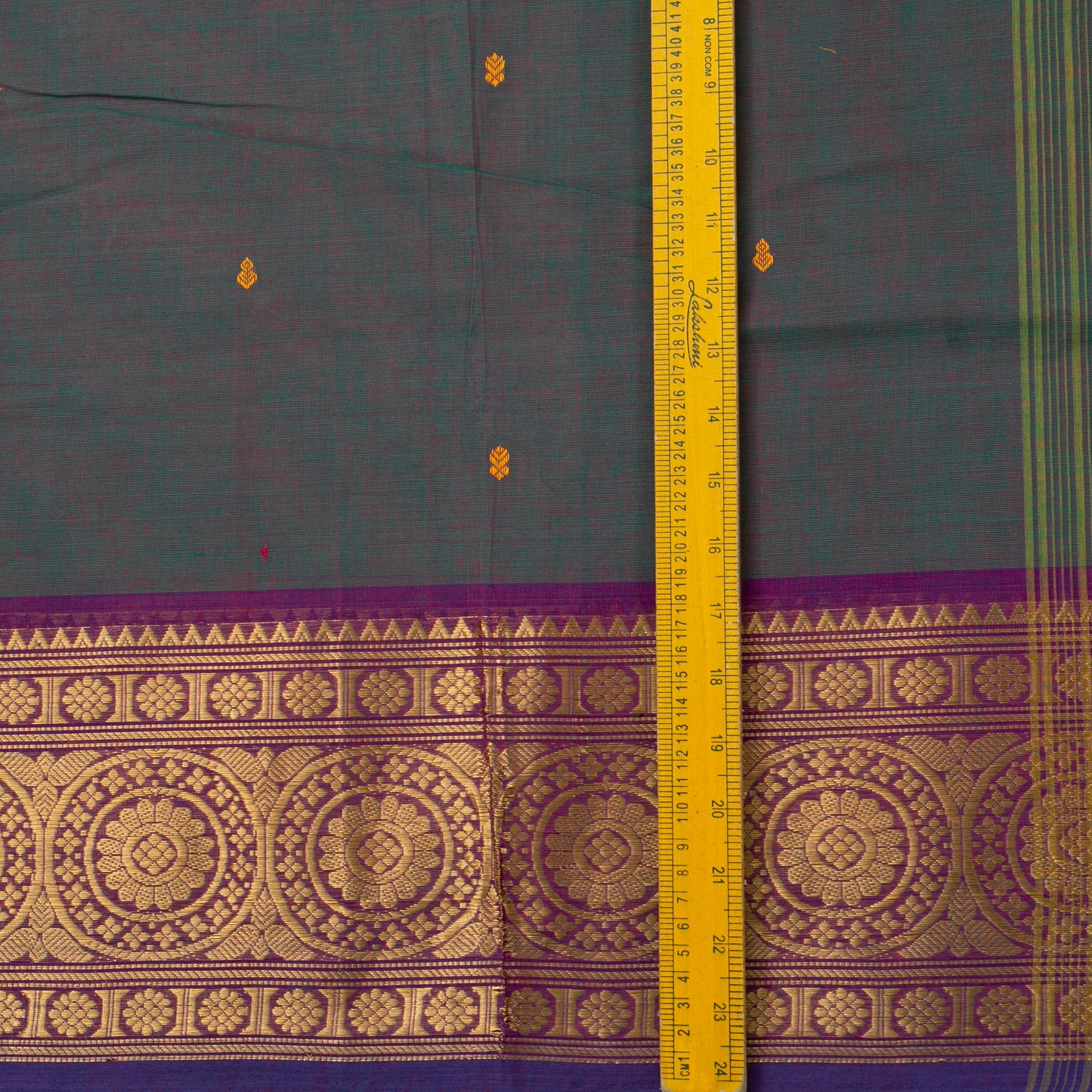 Blue And Purple Kanchi Cotton Saree For Festive Wear PV MM KC 909