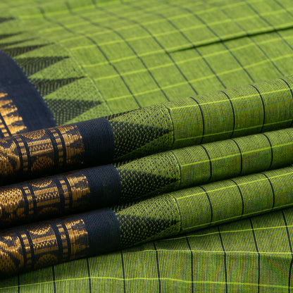 Green And Blue Kanchi Cotton Saree PV MM KC 657