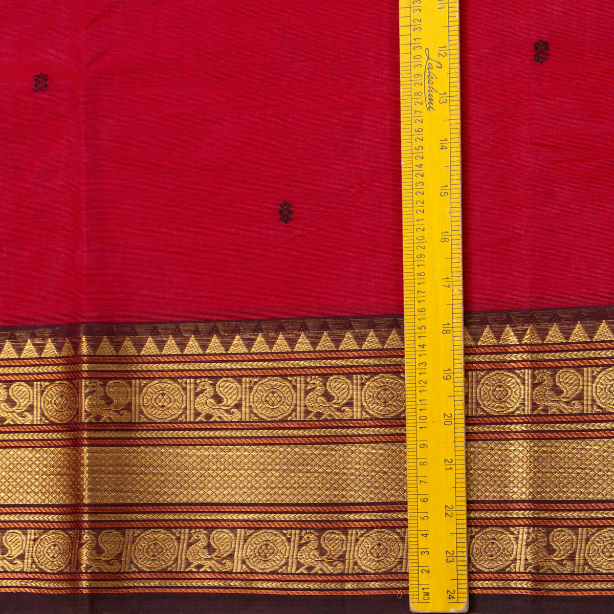 Red And Brown Kanchi Cotton Saree For Festive Wear PV MM KC 891
