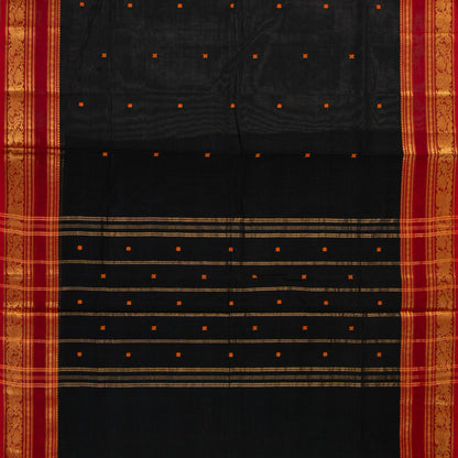 Black And Red Kanchi Cotton Saree For Festive Wear PV MM KC 908