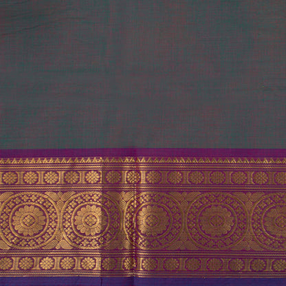 Blue And Purple Kanchi Cotton Saree For Festive Wear PV MM KC 909