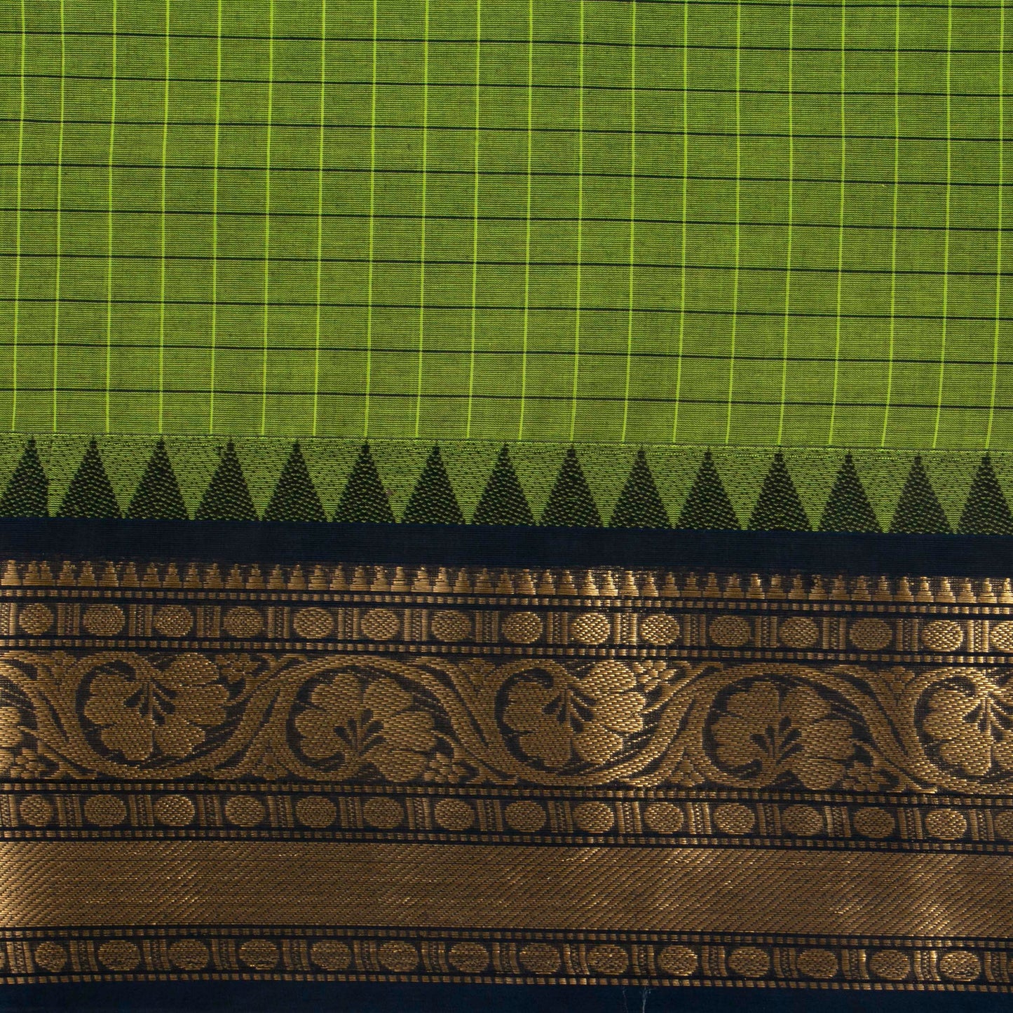 Green And Blue Kanchi Cotton Saree PV MM KC 657