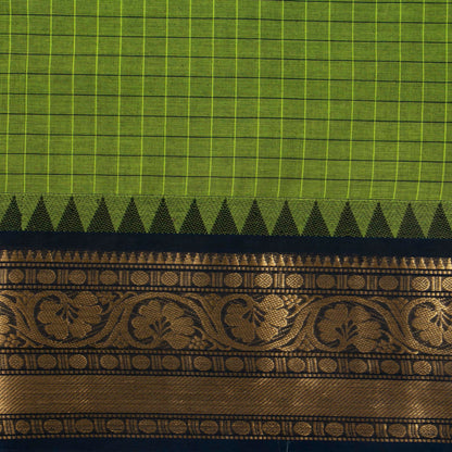 Green And Blue Kanchi Cotton Saree PV MM KC 657