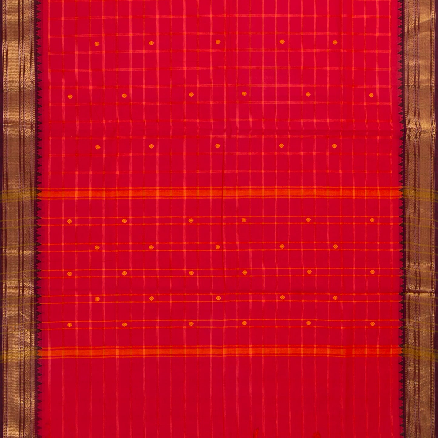 Pink And Wine Kanchi Cotton Saree With Zari Border For Festive Wear PV MM KC 641