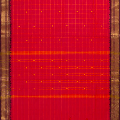 Pink And Wine Kanchi Cotton Saree With Zari Border For Festive Wear PV MM KC 641