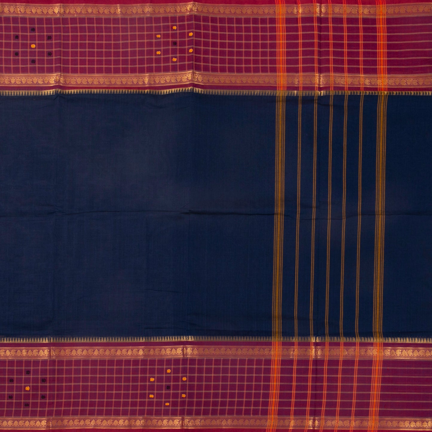 Blue And Pink Kanchi Cotton Saree PV MM KC 654