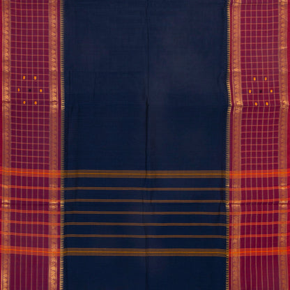 Blue And Pink Kanchi Cotton Saree PV MM KC 654