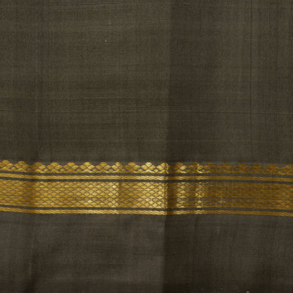 Grey Kanchipuram Silk Saree Ganga Jamuna Border For Festive Wear PV KNN 261