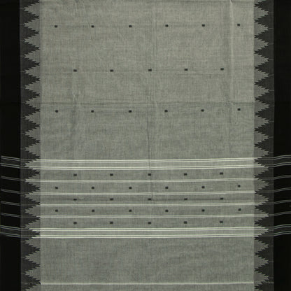 Grey And Black Kanchi Cotton Saree For Festive Wear PV MM KC 812