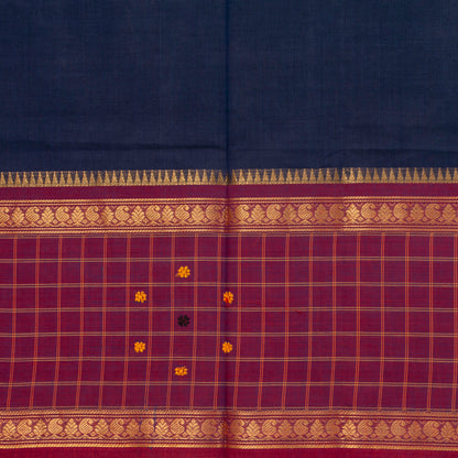 Blue And Pink Kanchi Cotton Saree PV MM KC 654