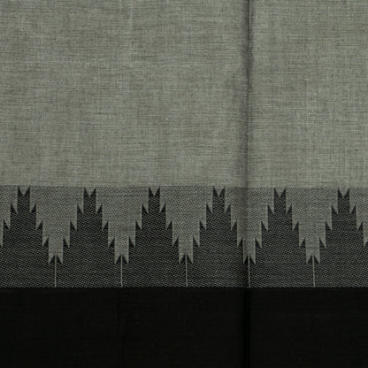 Grey And Black Kanchi Cotton Saree For Festive Wear PV MM KC 812