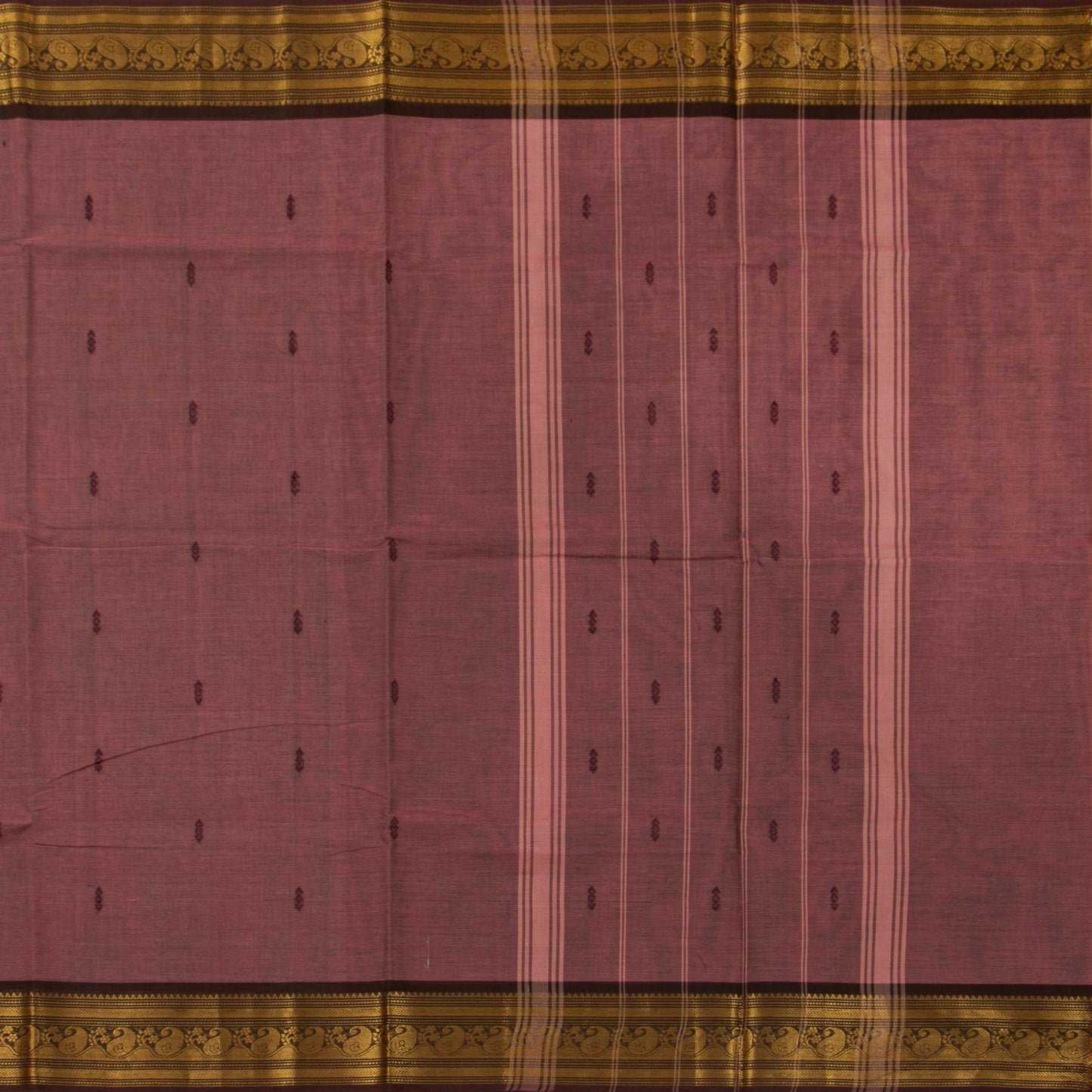 Gheva And Brown Kanchi Cotton Saree For Festive Wear PV MM KC 773