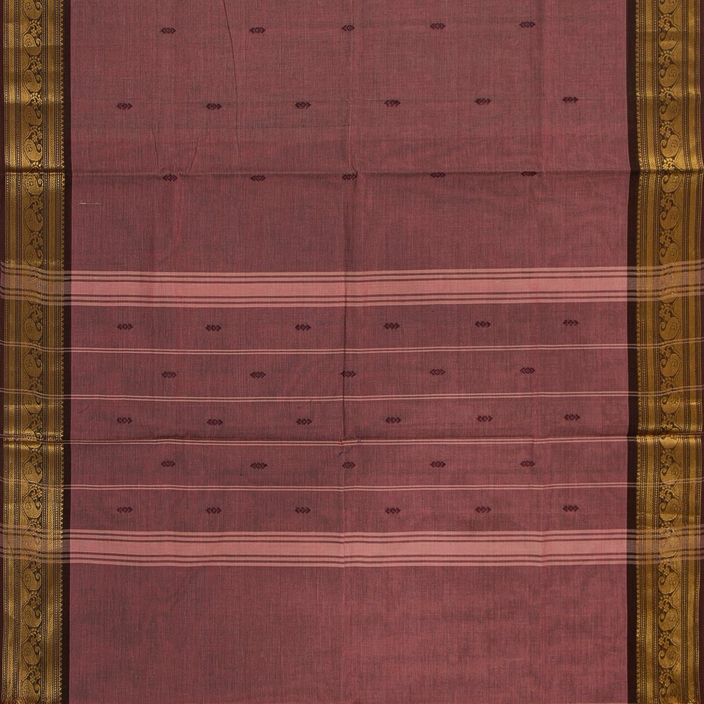 Gheva And Brown Kanchi Cotton Saree For Festive Wear PV MM KC 773