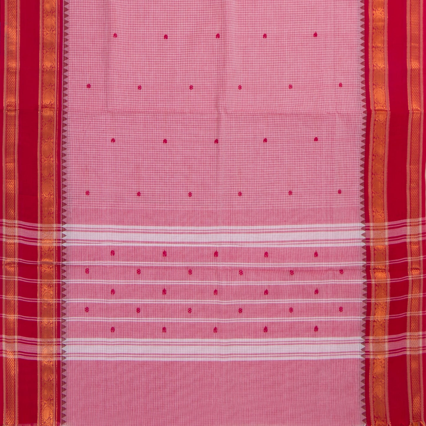 Pink Kanchi Cotton Saree With Zari Border For Festive Wear PV MM KC 638