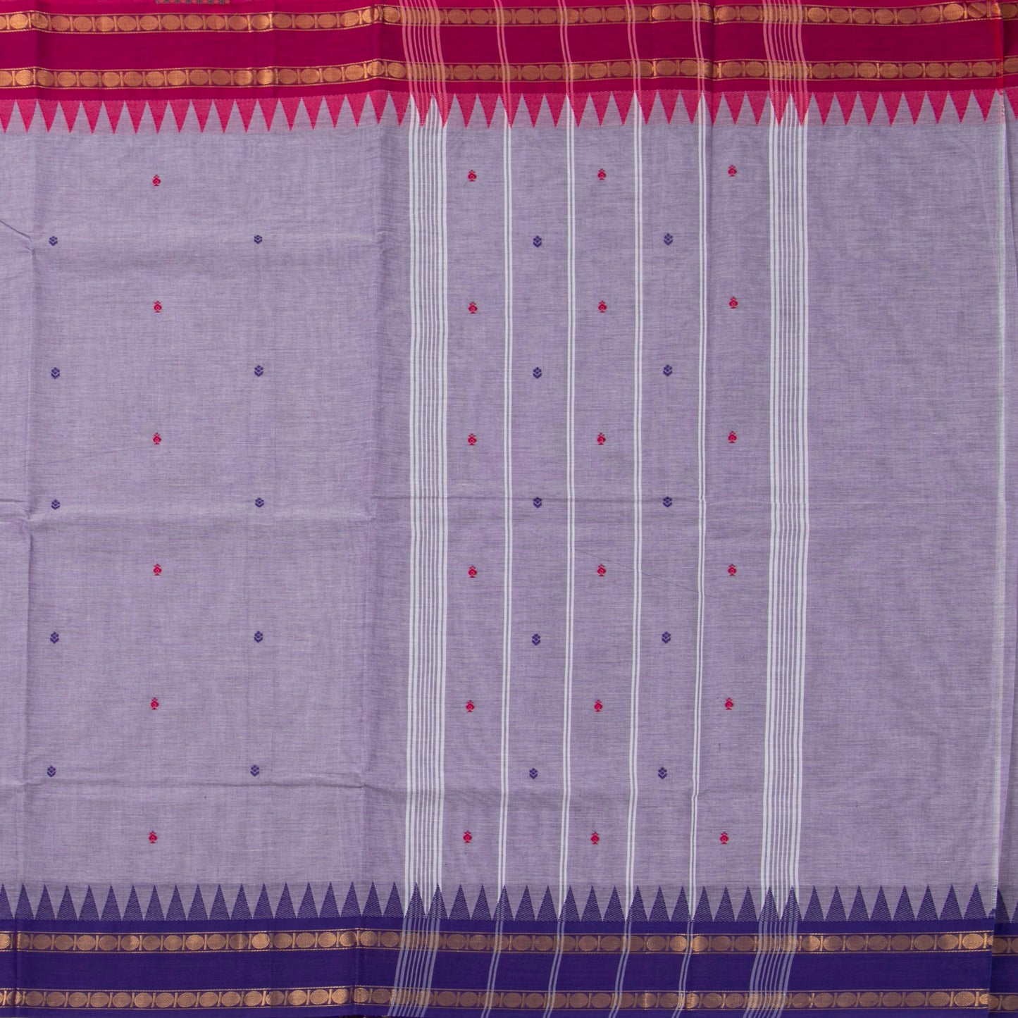 Lavender Kanchi Cotton Saree With Ganga jamuna Border For Office Wear PV MM KC 759