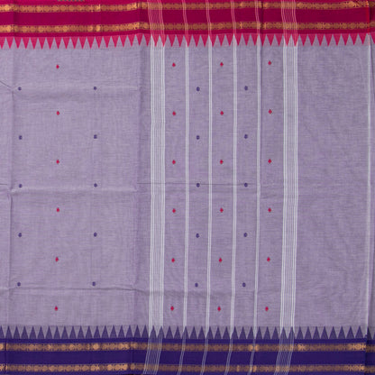 Lavender Kanchi Cotton Saree With Ganga jamuna Border For Office Wear PV MM KC 759
