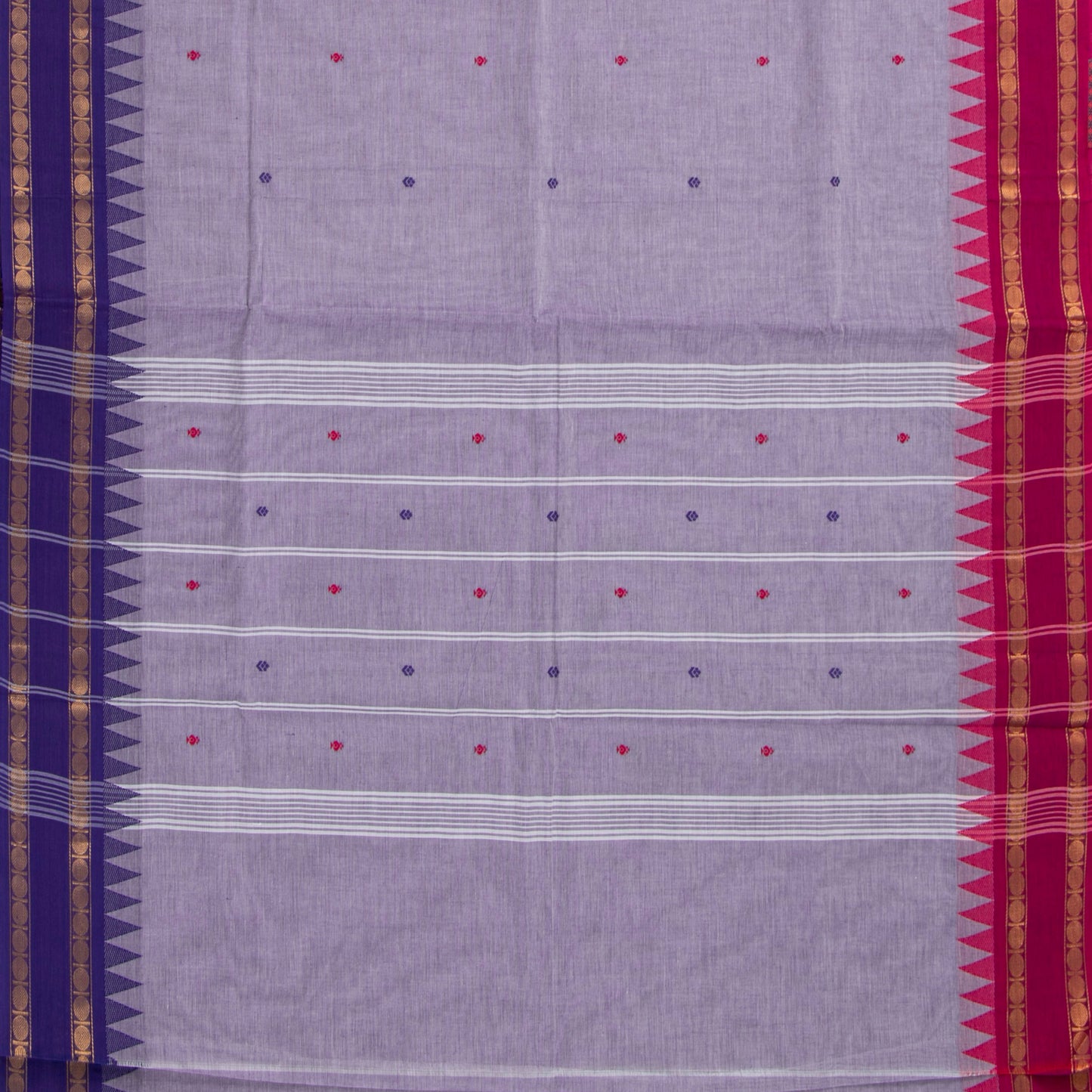 Lavender Kanchi Cotton Saree With Ganga jamuna Border For Office Wear PV MM KC 759