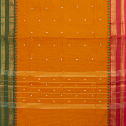 Yellow Kanchi Cotton Saree Ganga Jamuna Border For Festive Wear PV MM KC 789