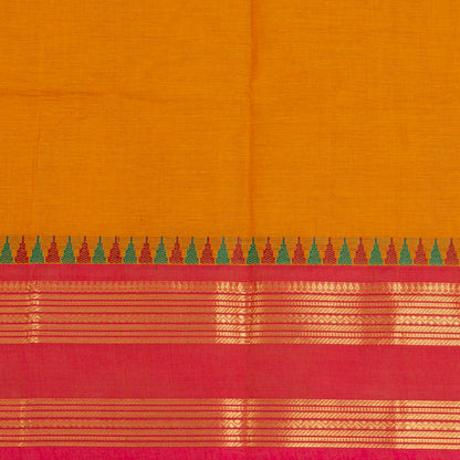 Yellow Kanchi Cotton Saree Ganga Jamuna Border For Festive Wear PV MM KC 789