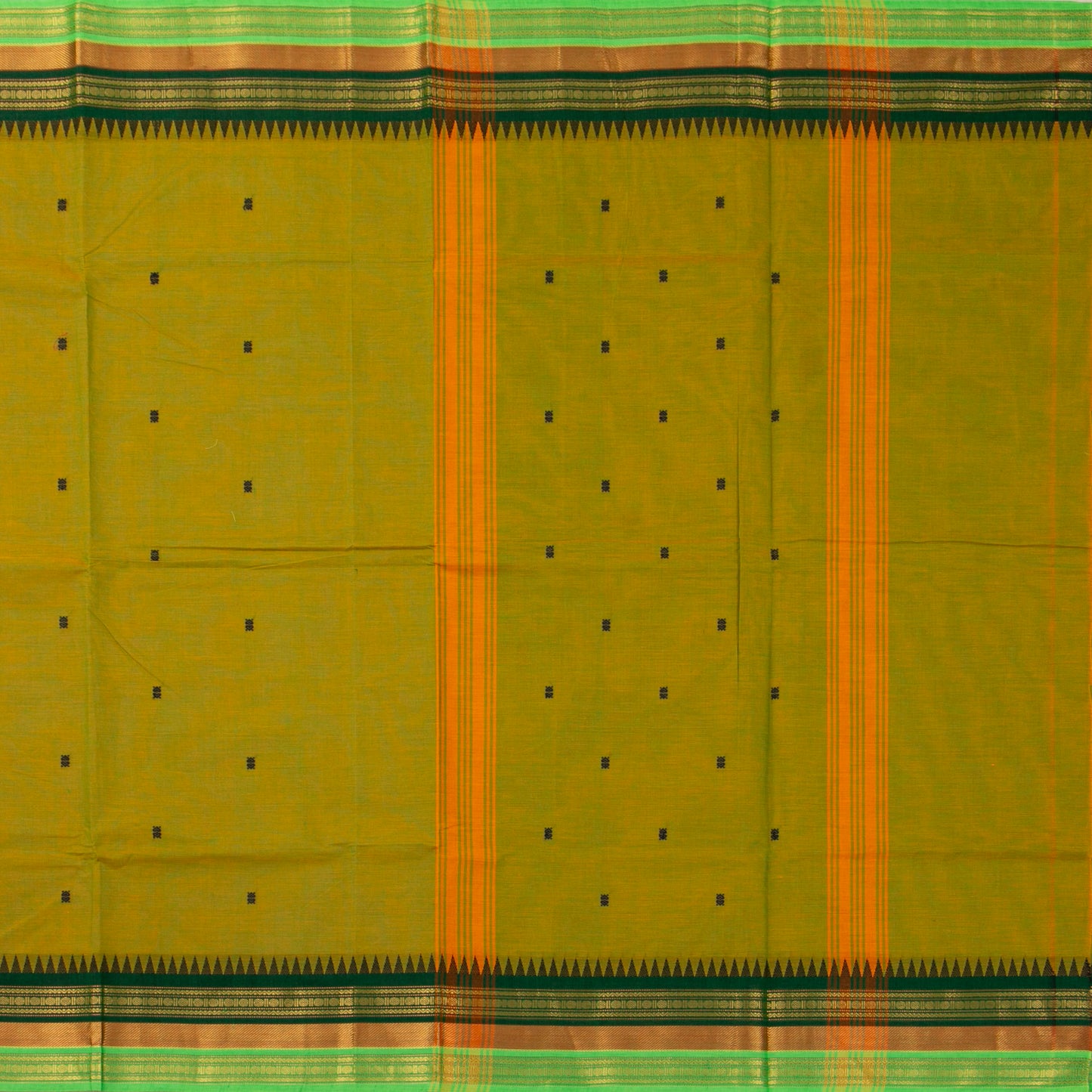 Green Kanchi Cotton Saree For Festive Wear PV MM KC 761