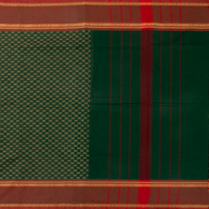 Green And Rust Kanchi Cotton Saree For Office Wear PV MM KC 665