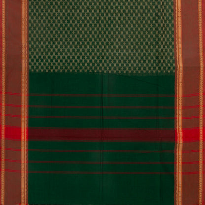 Green And Rust Kanchi Cotton Saree For Office Wear PV MM KC 665