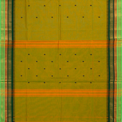 Green Kanchi Cotton Saree For Festive Wear PV MM KC 761