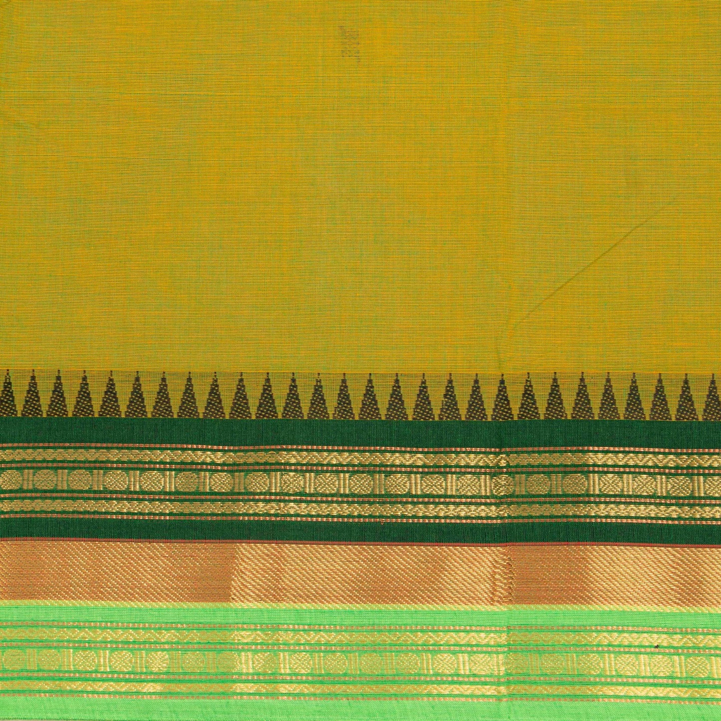 Green Kanchi Cotton Saree For Festive Wear PV MM KC 761