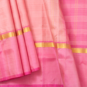 Pastel Pink Kanchipuram Silk Saree For Wedding Wear PV KNN 254