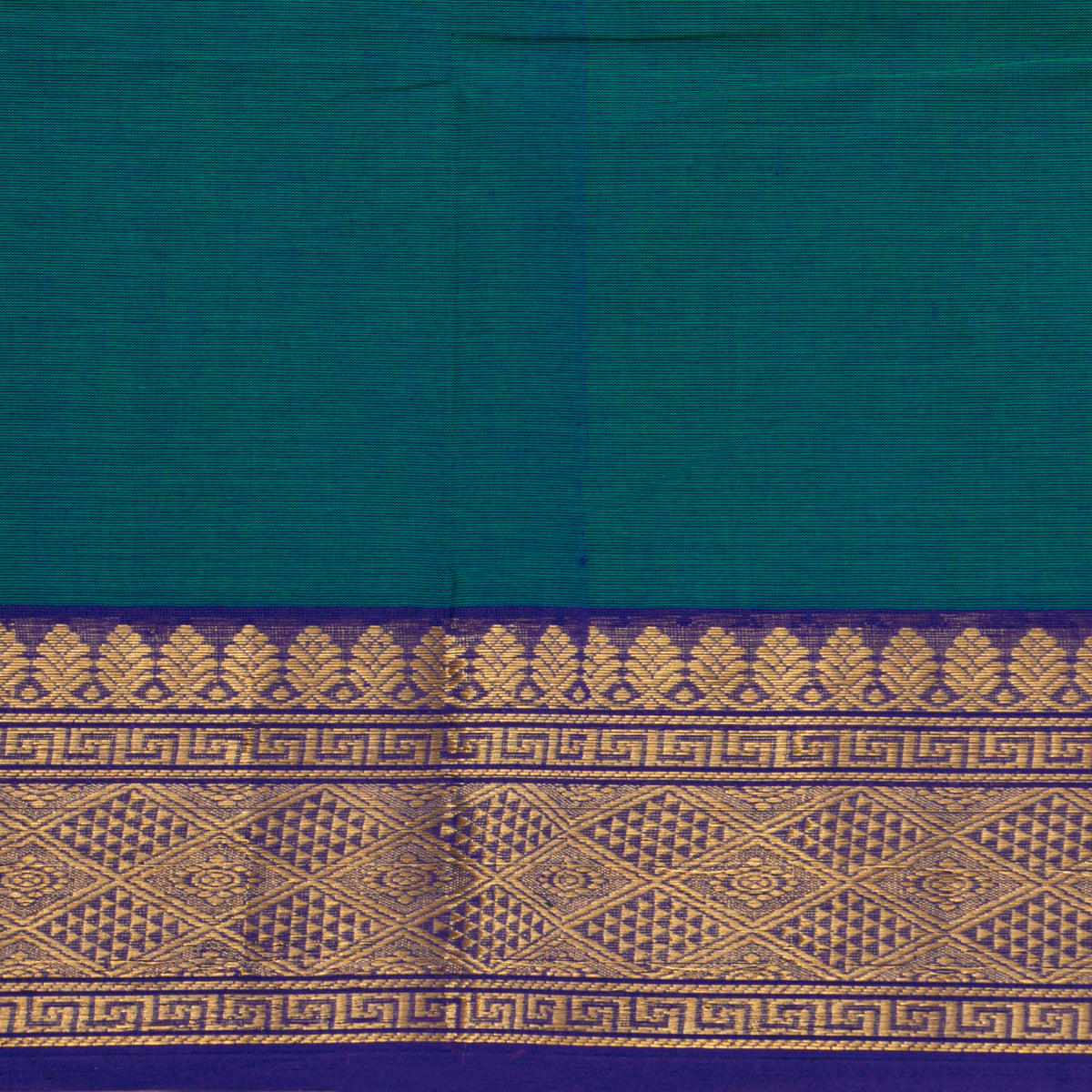Teal And Blue Kanchi Cotton Saree For Festive Wear PV MM KC 858