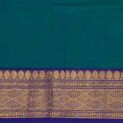 Teal And Blue Kanchi Cotton Saree For Festive Wear PV MM KC 858