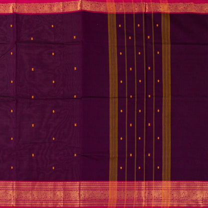 Wine And Pink Kanchi Cotton Saree For Festive Wear PV MM KC 857