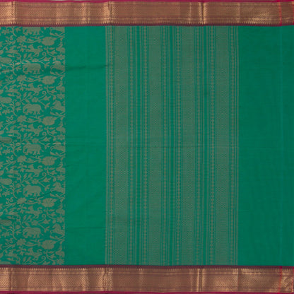 Sea Green And Pink Vanasingaram Kanchi Cotton Saree For Office Wear PV MM KC 642