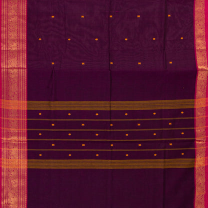 Wine And Pink Kanchi Cotton Saree For Festive Wear PV MM KC 857