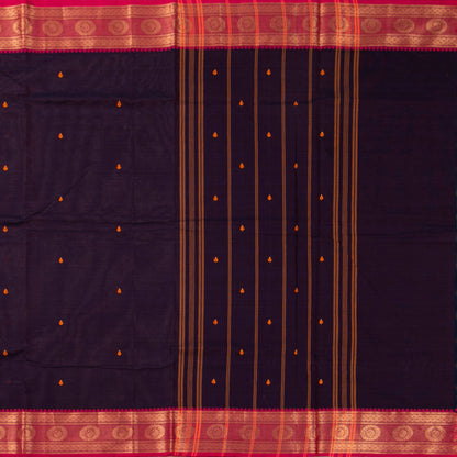 Wine And Pink Kanchi Cotton Saree For Festive Wear PV MM KC 767