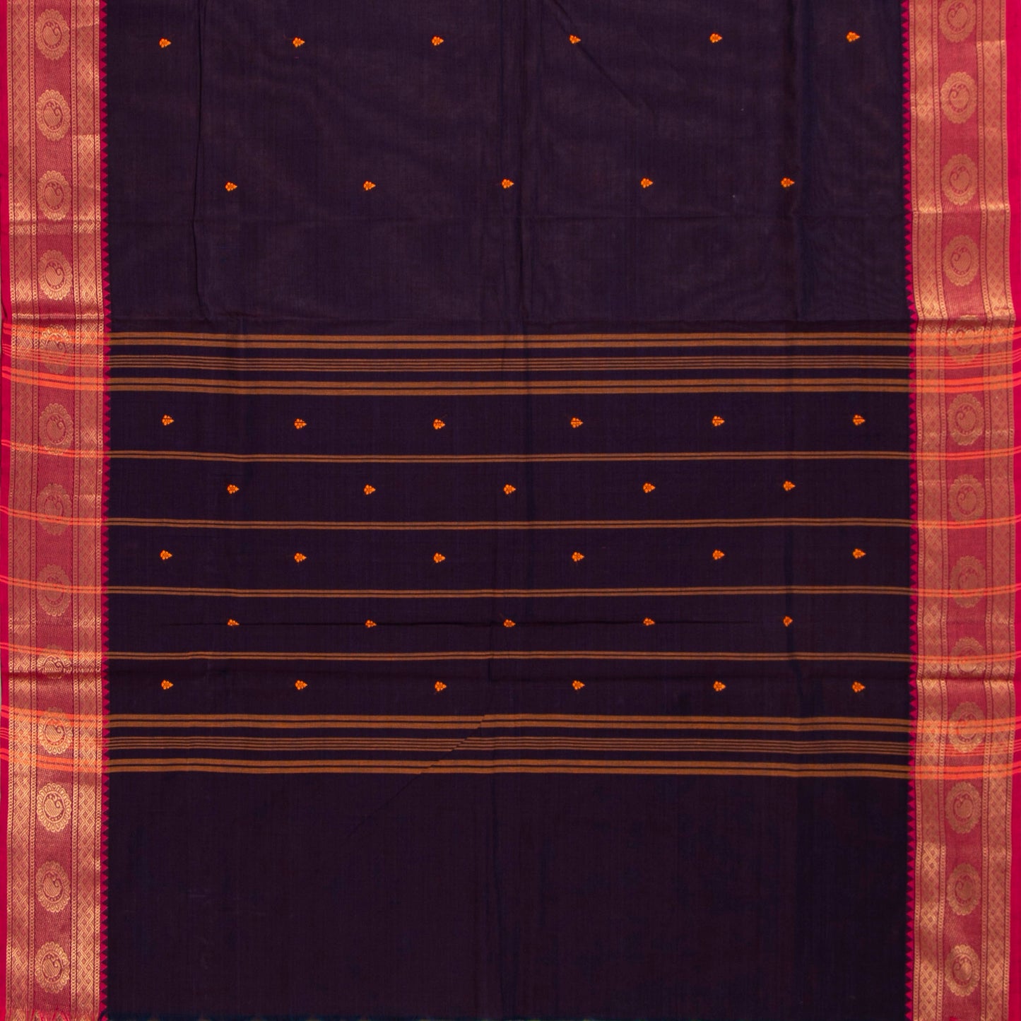 Wine And Pink Kanchi Cotton Saree For Festive Wear PV MM KC 767